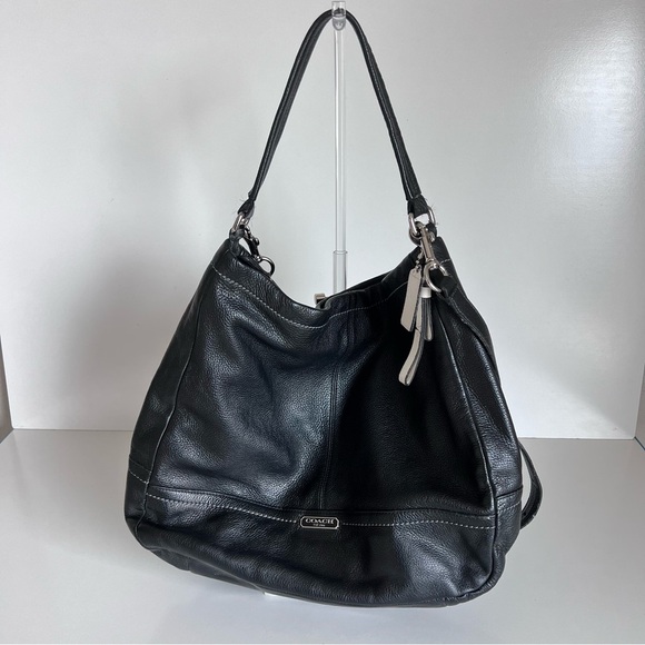 Coach Park Large Black Pebbled Hobo Bag - Picture 1 of 16